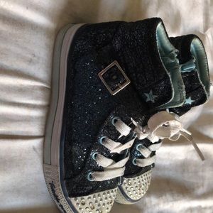 sparkly sketchers that light up. Have been warn.